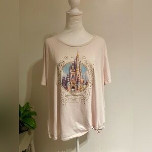 Disney World  Women’s 2X Pink Tunic Tee with Side Tie